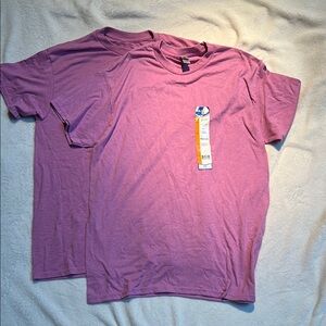 Gildan Men's Purple T-Shirt 2 pack one with tags one without
